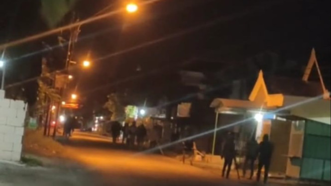 Tangkapan layar aksi tawuran pemuda di Jombang