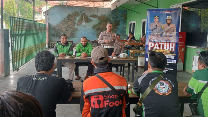Sosialisasi Ops Patuh Semeru 2025 pada ojol