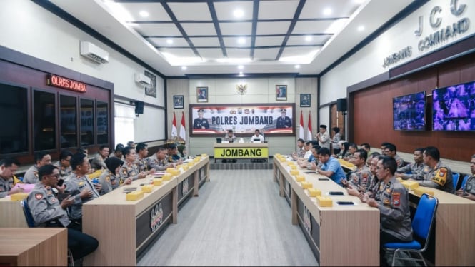 Kegiatan rakor anev produksi jagung di Polres Jombang