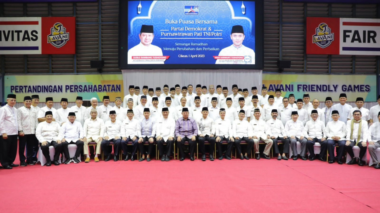 AHY bersama para jenderal purnawirawan TNI dan Polri.