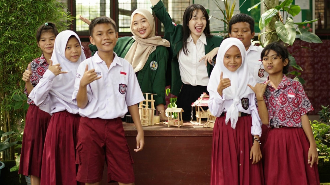 Mahasiswi Fakultas Pertanian USU jalani Program Kampus Mengajar di SDN 101810 Biru-biru, Deliserdang.