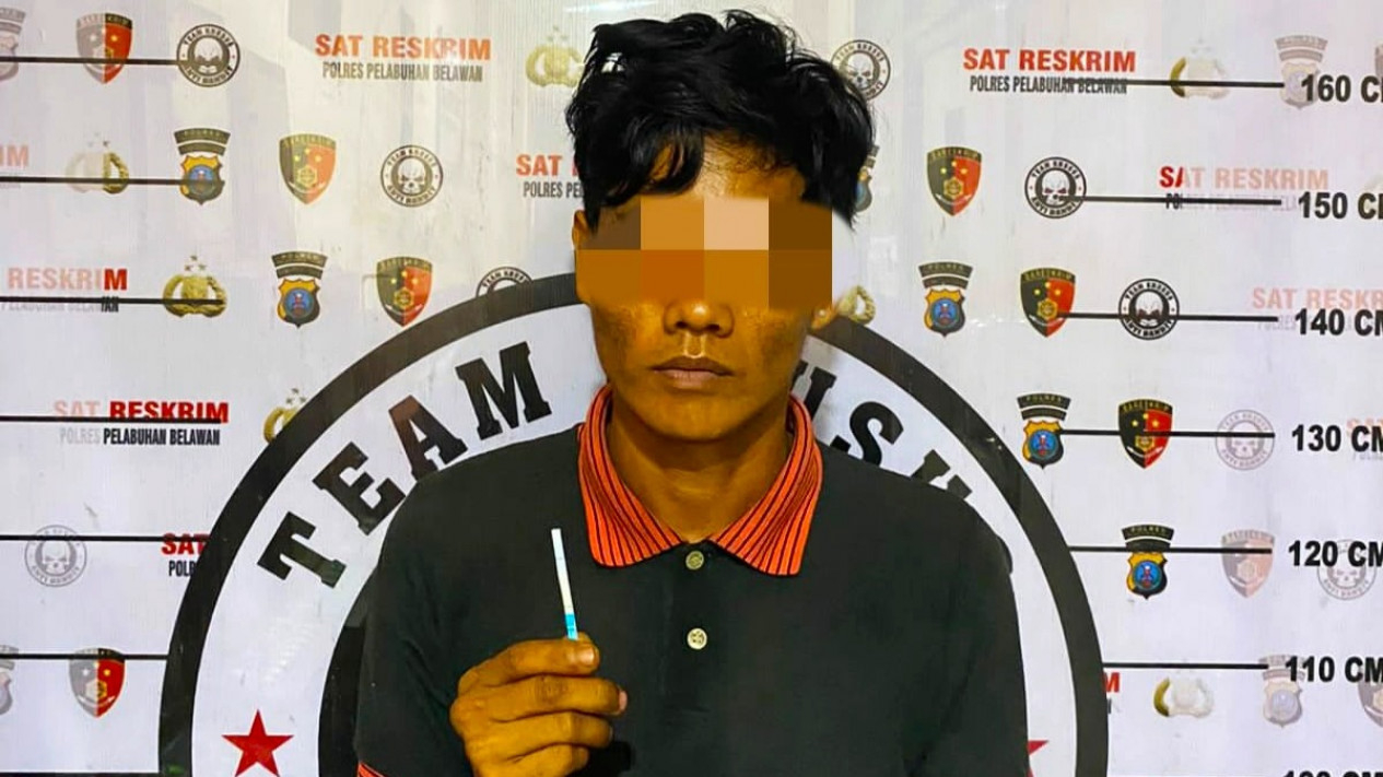 MI, pelaku pencurian pipa besi jembatan Sungai Deli di Deliserdang.