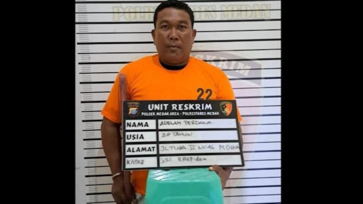 Adelan Perdana, pelaku penganiayaan penjaga konter isi ulang.