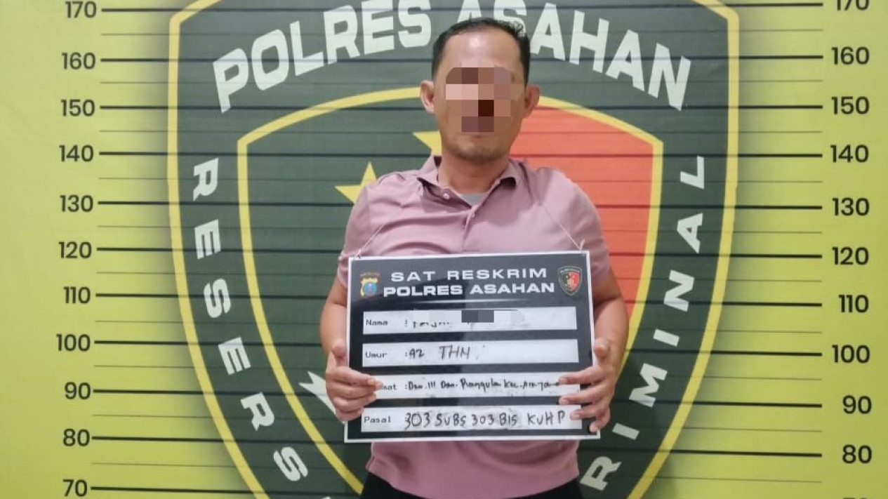 PP, oknum anggota DPRD Asahan saat diamankan polisi.