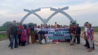 HMI Sumut Salurkan Bantuan Sembako ke Petani Korban Penggusuran Lahan Sport Center