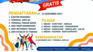 Pendaftar Mudik Gratis Nataru Pemprov Sumut Sudah Capai 877 Orang