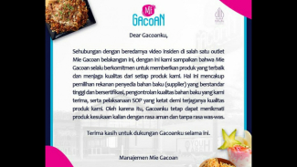 Pernyataan manajemen Mie Gacoan soal video viral belatung di mie pesanan pelanggan. Pernyataan manajemen Mie Gacoan soal video viral belatung di mie pesanan pelanggan.