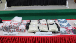 Barang bukti narkoba jaringan internasional yang diungkap Polres Tebingtinggi.