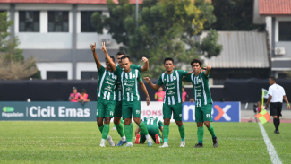 Pemain PSMS Medan merayakan gol. Pemain PSMS Medan merayakan gol.