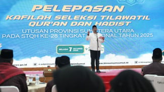 Lepas Keberangkatan Kafilah STQH ke Kendari, Pesan Bobby Nasution Raih Prestasi untuk Sumut