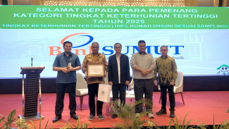 Bukti Kinerja, Bank Sumut Raih Penghargaan Tingkat Keterhunian Tertinggi dari BP Tapera
