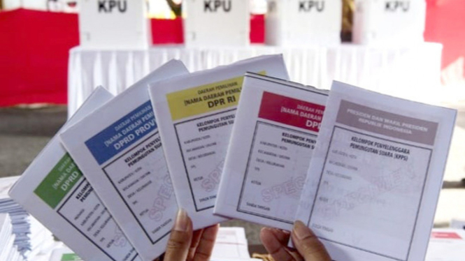 Kertas surat suara Pemilu (ilustrasi).