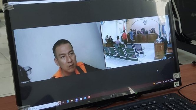 Pho Sie Dong saat sidang secara daring di Pengadilan Negeri Binjai