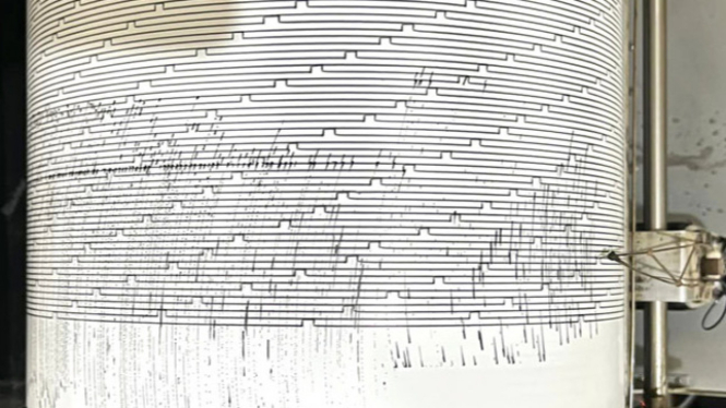 Seismometer Gunung Sinabung mencatat getaran gempa 6.2 Aceh Singkil.