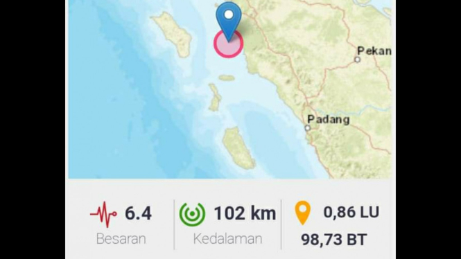 Gempa berkekuatan 6.4 magnitudo guncang Kota Padangsidimpuan.