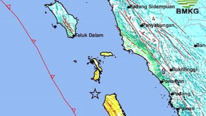 Gempa magnitudo 7.3 Kepulauan Mentawai 25 April 2023.