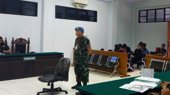 Oknum Paspampres jalani sidang di Pengadilan Militer I-02 Medan.