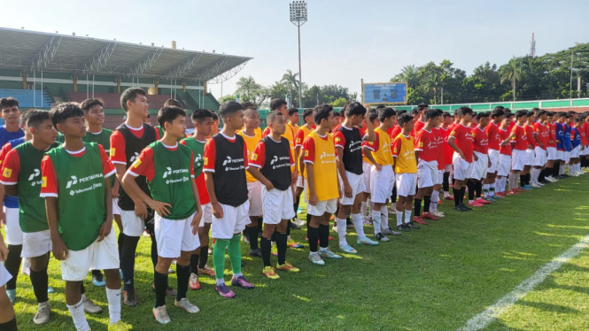 Para pemain seleksi Timnas U-17 di Medan.