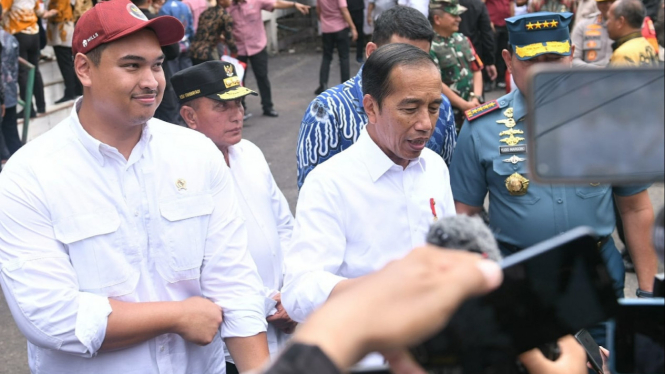 Presiden RI, Joko Widodo sapa masyarakat di Pasar Suka Ramai.