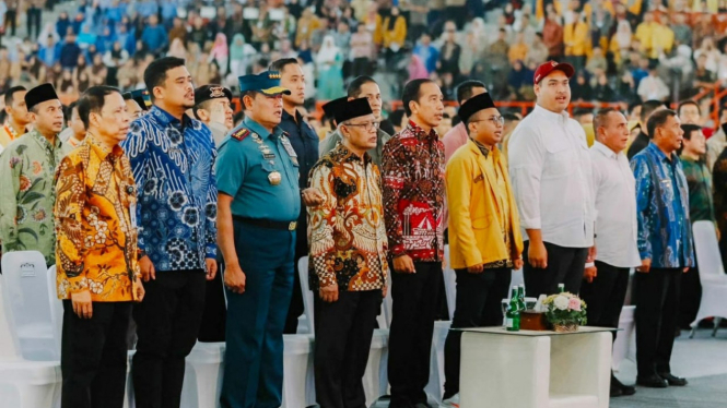 Presiden RI, Joko Widodo hadiri Muktamar IPM ke-23 di Gedung Serbaguna Pemprov Sumut.