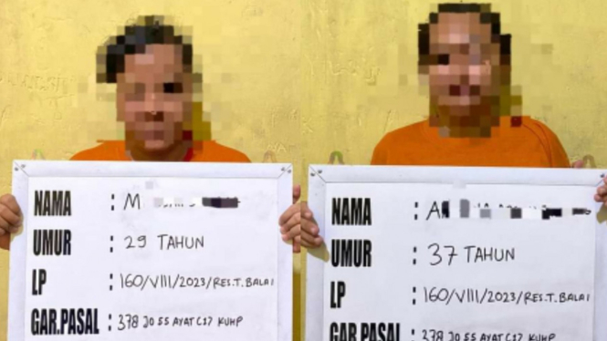 Dua wanita tersangka penipuan yang ditangkap Satreskrim Polres Tanjungbalai