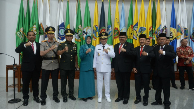 Pelantikan Pj Gubernur Sumut, Hassanudin di Aula Sasana Bhakti Praja Kemendagri.