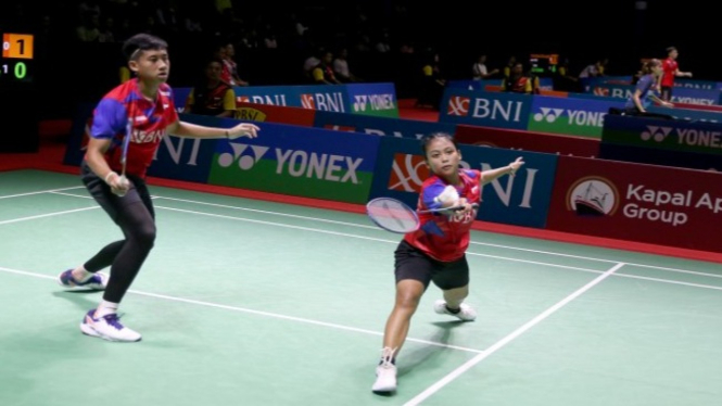 Ganda campuran, Marwan Faza/Jessica Maya Rismawardani di BNI Indonesia Masters 2023.