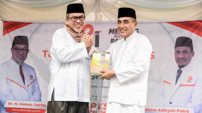 Ketua DPW PKS Sumut, Usman Jakfar bersama Edy Rahmayadi.