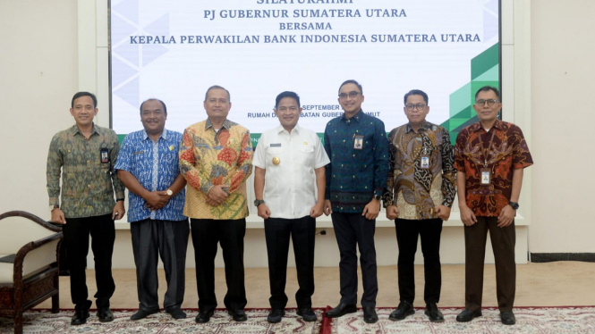 Pj Gubernur Sumut, Hassanudin terima kunjungan Kepala Kantor Perwakilan BI Sumut I Gede Putu Wira.