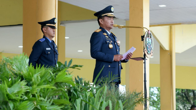 Pj Gubernur Sumut, Hassanudin menjadi inspektur upacara Peringatan Hari Perhubungan Nasional (Harhubnas) 2023.