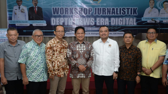 Pj Gubernur Sumut, Hassanudin buka Workshop Jurnalistik yang digelar PWI.