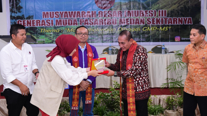 Edy Rahmayadi hadiri Mubes III GMP-MS di Medan.
