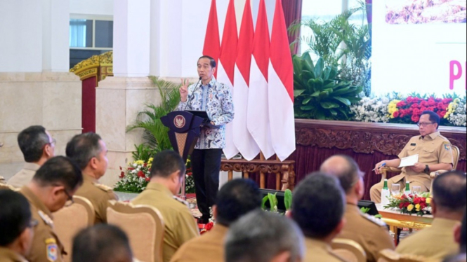 Presiden RI, Joko Widodo memberikan arahan kepada seluruh Kepala Daerah se-Indonesia.