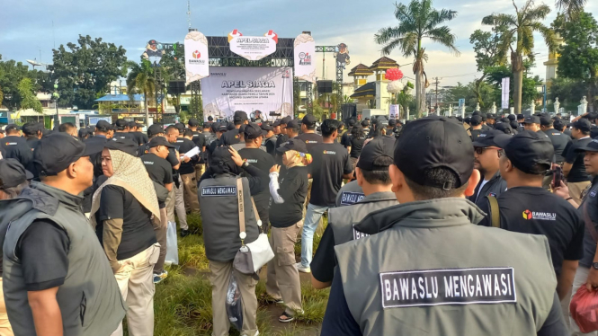 Bawaslu Sumut gelar Apel Siaga pengawasan Pemilu 2024 Sumatera Utara.