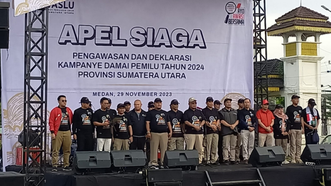 Deklarasi kampanye damai Pemilu 2024 Sumatera Utara.