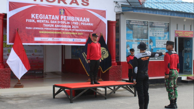 Lapas Siborongborong gelar pembinaan fisik, mental dan disiplin petugas.