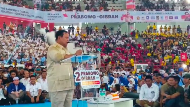 Capres nomor urut 2, Prabowo Subianto kampanye di Sumut.