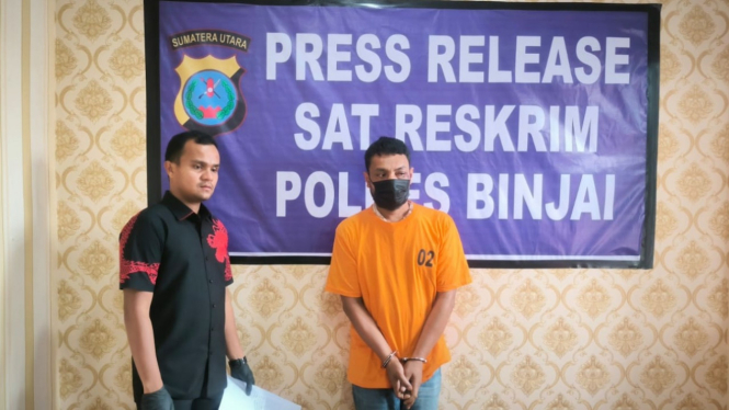 Pelaku pencabulan ditangkap masyarakat diserahkan ke Polres Binjai.