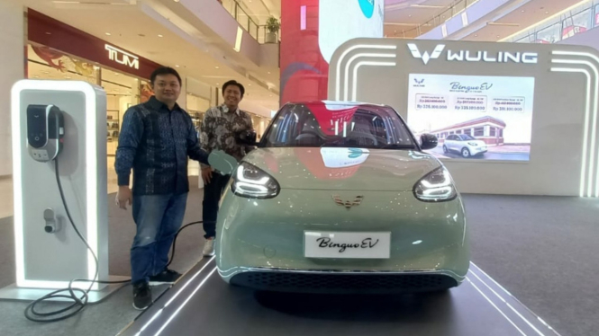 Wuling Motors perkenalkan BinguoEV dalam pameran di Laguna Atrium DeliPark Mall, Kota Menjadi.