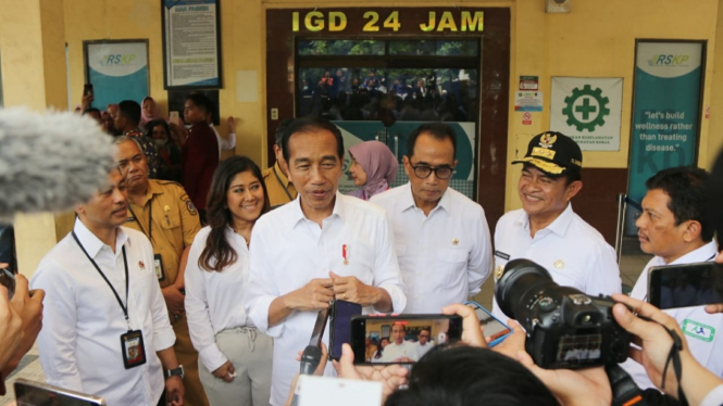Presiden RI, Joko Widodo meninjau RSUD Kumpulan Pane Kota Tebingtinggi.