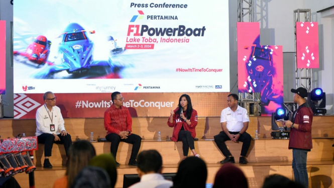Konferensi pers F1 Powerboat Lake Toba 2024 di Pos Bloc Medan.