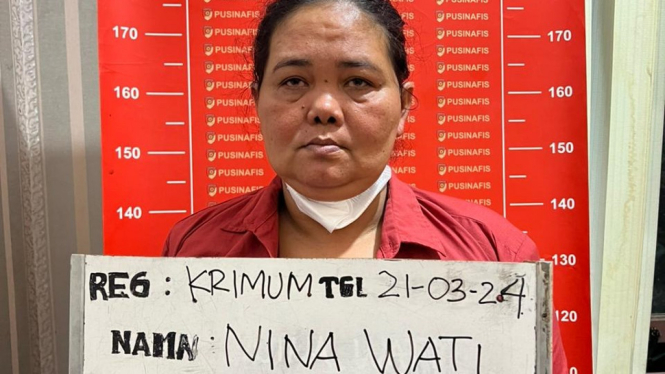 Tersangka Nina Wati ditahan Ditreskrimum Polda Sumut.