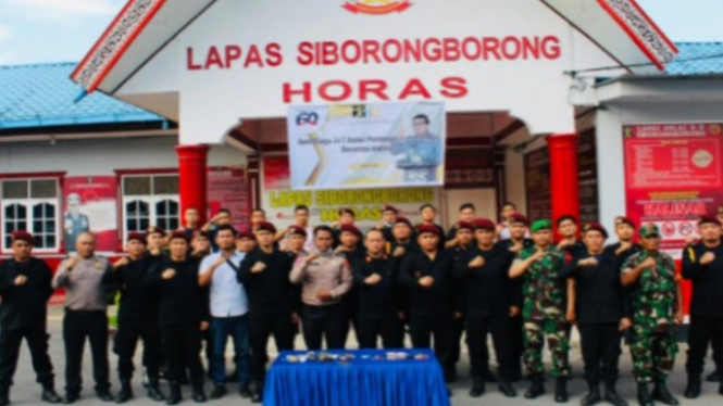 Apel Siaga Lapas Siborongborong bersama TNI-Polri.