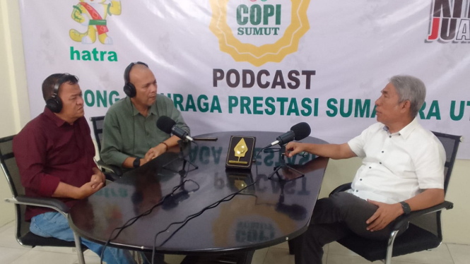 Ketua KONI Sumut, John Ismadi Lubis pada podcast COPI Sumut.