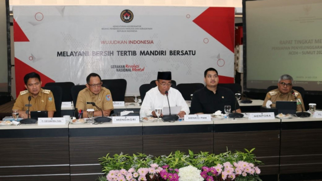 Pj Gubernur Sumut, Hassanudin mengikuti Rapat Koordinasi Persiapan PON XXI Aceh-Sumut di Kantor Kemenko PMK, Jakarta.