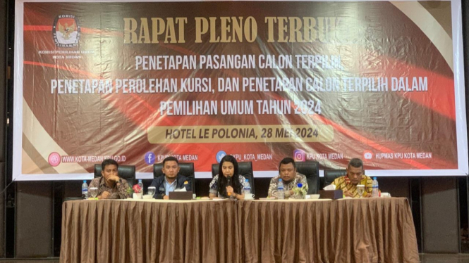 KPU Medan gelar sidang pleno terbuka penetapan jumlah kursi dan calon terpilih Pemilu 2024.