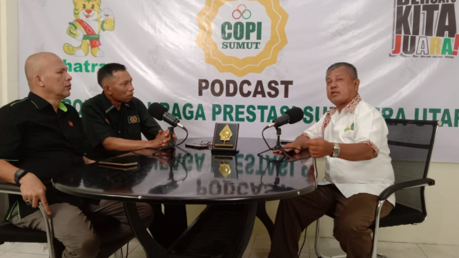 Ketua KONI Pematangsiantar, Jayadi Sagala pada podcast COPI Sumut.