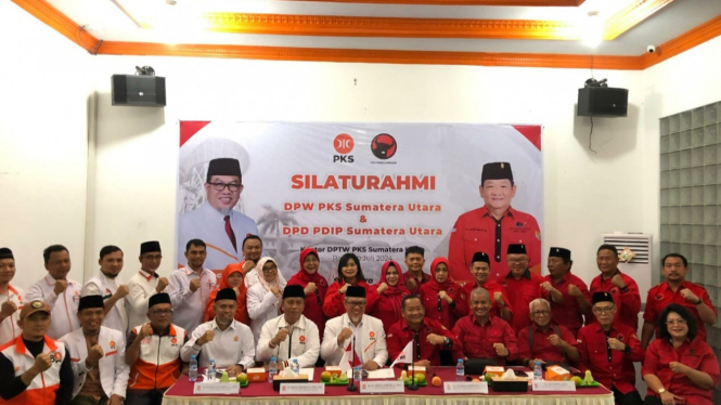 DPD PDIP Sumut silaturahmi ke Kantor DPW PKS Sumut.