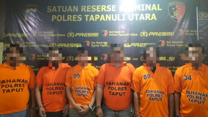 Keenam tersangka pelaku pengeroyokan sopir travel ditahan Polres Taput.