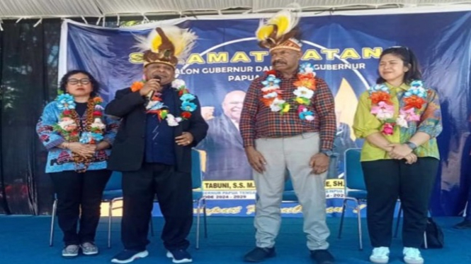 Paslon Gubernur dan Wakil Gubernur Papua Tengah, Natalis Tabuni dan Titus Natkime.